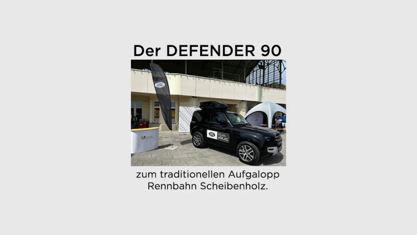 Der DEFENDER auf der Galopprennbahn im Scheibenholz